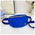Slim royal blue athletic waist pack with adjustable strap and waterproof nylon finish - Blue