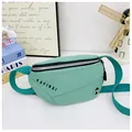 Mint green slim crossbody chest bag for kids featuring black KAYINAI letter logo - Green