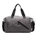 Bolso de viaje gris con correas negras y logo KAYINAI para deporte y fitness funcional - Gris