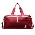 Bolsa de deporte rojo oscuro con logo blanco y correa ajustable para yoga - Rojo