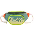 Kids color-block fanny pack in green and neon yellow with PLAY! text detail - Green