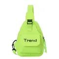 Sac banane enfant vert fluo avec imprimé Trend et bandoulière noire réglable - Vert Fluorescent