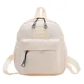 Mini mochila infantil color crema con correas ajustables y bolsillo delantero - Blanco