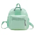 Sac à dos enfant vert menthe en nylon avec poche zippée et patch logo GIDL CAES - Vert