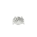 Mini shell-shaped crossbody bag in polished silver metal with a beaded chain strap - Fine Chain Style (Style 2) / Silver
