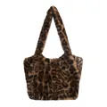 Winter large capacity faux fur tote bag with stylish leopard print for women - Leopard Print
