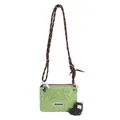 Green plush crossbody bag with chiccraze logo and rope shoulder strap for winter - With Charm / Green
