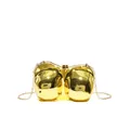 Gouden 3D-borstvormige boxbag met elegante metalen ketting op een witte achtergrond - Goud