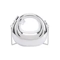 Minimalist silver mirror crescent moon bag with metallic chain strap for women - Silver