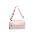 Sac bandoulière minimaliste en nylon rose clair avec sangle réglable et poches zippées - Rose
