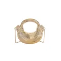 Mini-Halbmond-Abendtasche mit goldener Wellentextur und kreisförmigem Griff - Gold