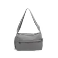 Sac bandoulière en nylon gris moyen avec poches zippées et bandoulière réglable - Gris