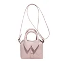 Pink shirt-style crossbody bag with lapel design, mini buttons and adjustable strap - Pink