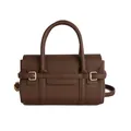Sac à main marron foncé avec texture grainée et boucle dorée élégante - Marron