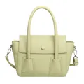 Sac à main chic vert menthe avec motif litchi, deux poignées et bandoulière réglable - Vert