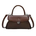 Sac à main vintage marron avec tissu texturé et fermoir métallique argenté élégant - Marron