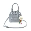 Borsa a conchiglia azzurra con doppie fibbie e ciondolo gelato decorativo - Con Ciondolo / Blu