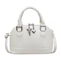 Sac à main coquillage blanc crème avec breloques cœur et bandoulière réglable - Blanc Cassé