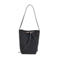 Sac seau noir mat givré avec fines bretelles et cordons de serrage décoratifs - Noir