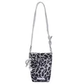 Mini sac à bandoulière léopard élégant avec chaîne argentée et breloque en forme de cœur - Léopard Noir Argent Sans Pendentif