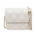 Bolso bandolera beige acolchado con cadena y detalle de bola ajustable dorada - Blanco Roto