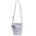 Sac à téléphone imprimé léopard argenté avec pendentif cœur et bandoulière chic - Léopard Gris Argent Sans Pendentif