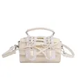 Bolso de mano crema con lazos de encaje y correa de hombro ajustable estilo dulce lolita - Blanco