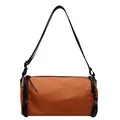 Bolso bandolera cilíndrico naranja impermeable para mujer con cremallera negra - Naranja