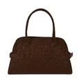 Bolso tote mate con estampado de leopardo, acabado de ante marrón y gran espacio - Estampado de leopardo