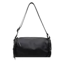Bolso bandolera cilíndrico negro en tejido Oxford impermeable con correa ajustable - Negro
