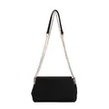 Vintage black frosted suede chain bag with elegant gold strap for fall winter 2025 - Black