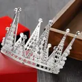 Elegant silver crown with pearls and rhinestones on a red velvet box, perfect for cakes - Rabbit Ears With Rhinestones / Silver