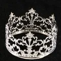 Silver baroque hollow crown for birthday cakes and elegant event decoration - Large (Diameter 13) / Silver