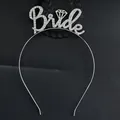 Silver Bride headband with rhinestone letters for wedding party and bachelorette hair decor - Zirconia Style / Silver