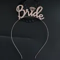 Rose gold metal Bride headband with sparkling rhinestones and diamond ring icon for weddings - Zirconia Style / Rose Gold