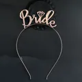 Detail of rose gold Bride headband with diamond icon for wedding hair accessory - No Rhinestones / Rose Gold