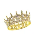 Détails de la couronne de mariée dorée avec strass en cristal et pierres en forme de goutte - Base Or Goutte Blanche