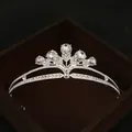 Elegant silver bridal tiara with sparkling pear-cut rhinestones for weddings and parties - Style HG-066