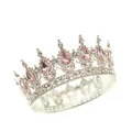 Détail des cristaux roses taille poire et du filigrane argenté sur la couronne - Base Argent Goutte Rose