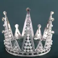 Corona d'argento con perle bianche e cristalli per decorazione torta e compleanno - Orecchie da Coniglio Senza Strass / Argento