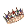 Détail de la couronne baroque avec cristaux multicolores et monture en or rose - Base Or Rose Goutte Multicolore