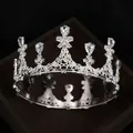 Elegantes silbernes Braut-Tiara mit Schleifen-Design und Tropfen-Kristallsteinen - Silber (HG-115)