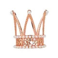 Elegant rose gold alloy crown with pearls for party birthday cakes and hair styling - Three-Point Classic Style (HG-134 Rose Gold)