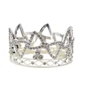 Mini corona d'argento elegante con strass scintillanti per torte e feste - Argento
