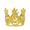 Mini Goldene Kristall Krone mit Strasssteinen als Tortendeko oder Kinder Haarschmuck - Gold