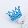 Sky blue European style mini tiara crown accessory for birthday flowers and dolls - Hollow Crown (HG-104) / Blue