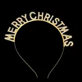 Nahaufnahme der goldenen Merry Christmas Krone Haarreif mit glitzernden Strasssteinen - Gold