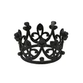Primer plano de una corona negra vintage con motivos florales para decoración de tartas - Mini Sin Diamantes de Imitación Negro