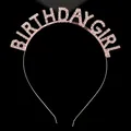 Roségoldenes Birthday Girl Stirnband mit glitzernden Strasssteinen für Partyfeiern - Roségold