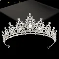 Zilveren bruidskroon voor dames en meisjes met sprankelende strass steentjes en legering - Zilver met witte zirkonia